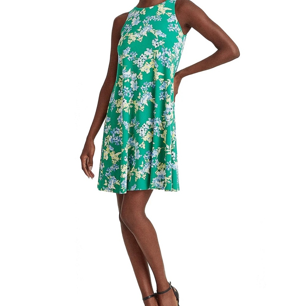 Ralph Lauren Green Floral Mini Dress